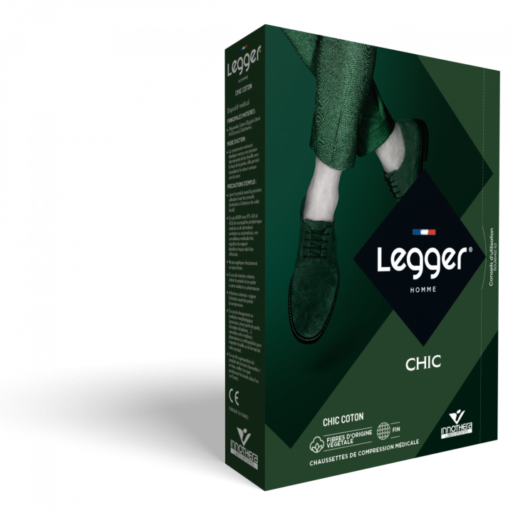Chaussettes de contention Legger CHIC Coton (Legger fine) homme - classe 2