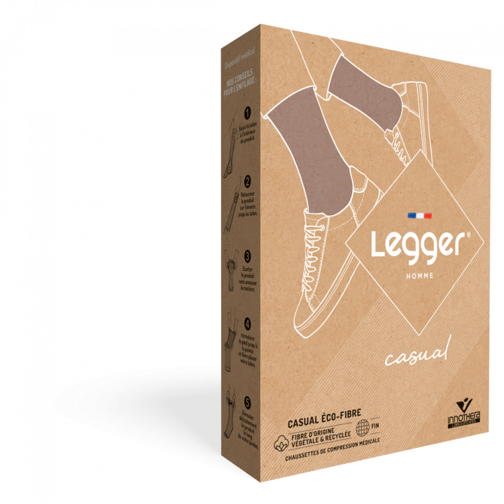 Chaussettes de contention Legger Casual éco-fibre homme - classe 2
