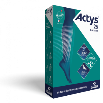 Bas de contention Actys 25 autofix femme - classe 3 - pied ouvert