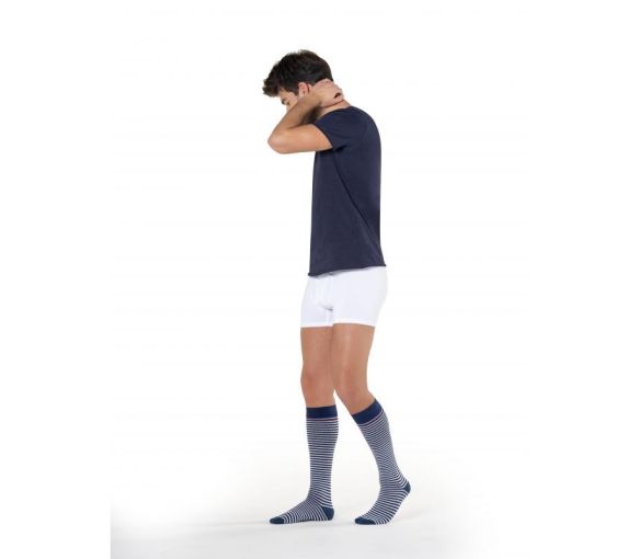 Styles motifs marinière chaussettes de contention homme Sigvaris - classe 2 - image 1