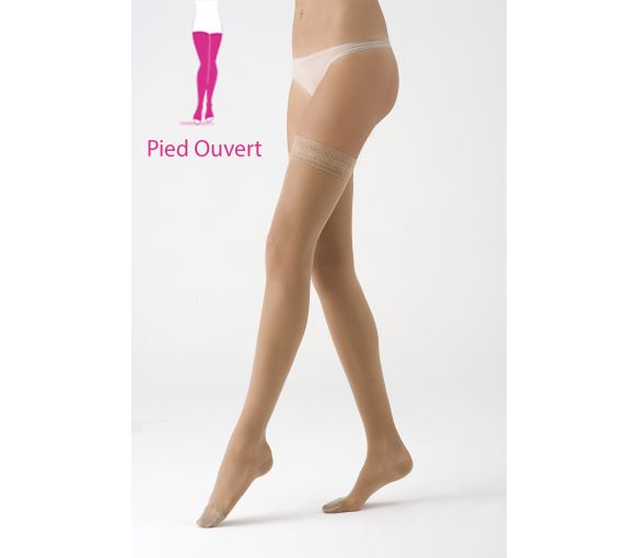 Dynaven bas auto-fixants transparent (Pure transparent) Sigvaris - classe 2 - pied ouvert - image 1