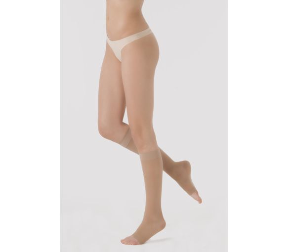 Dynaven chaussettes de contention transparent (pure transparent) Sigvaris - classe 2 - pied ouvert - image 1