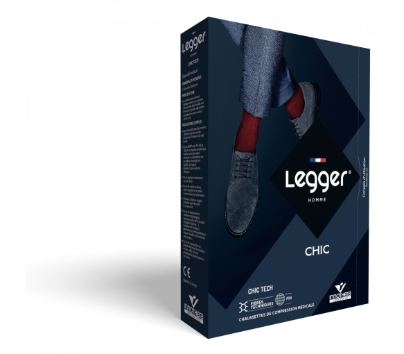 Bas de contention Legger Chic TECH (Legger surfine) autofix homme - classe 2 - pied ouvert - image 1