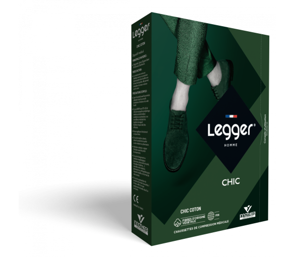 Chaussettes de contention Legger CHIC Coton (Legger fine) homme - classe 2 - image 1