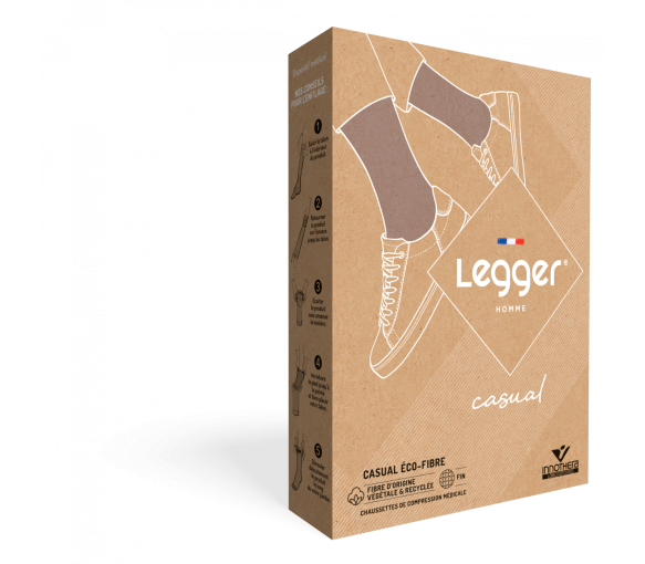 Chaussettes de contention Legger Casual éco-fibre homme - classe 2 - image 1