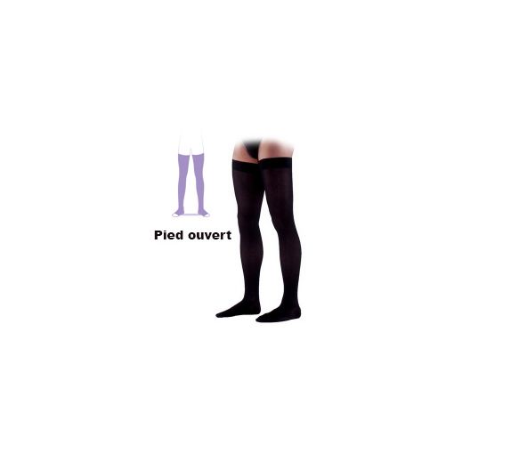 Essentiel coton bas de contention (instinct coton) Sigvaris - Classe 2 - pied ouvert - image 1