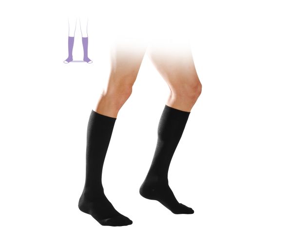 Essentiel coton chaussettes de contention (instinct coton) Sigvaris - Classe 2 - pied ouvert - image 1