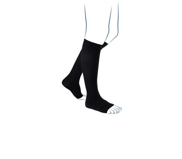 Chaussettes de contention Venoflex City confort coton homme - classe 3 - pied ouvert - image 1